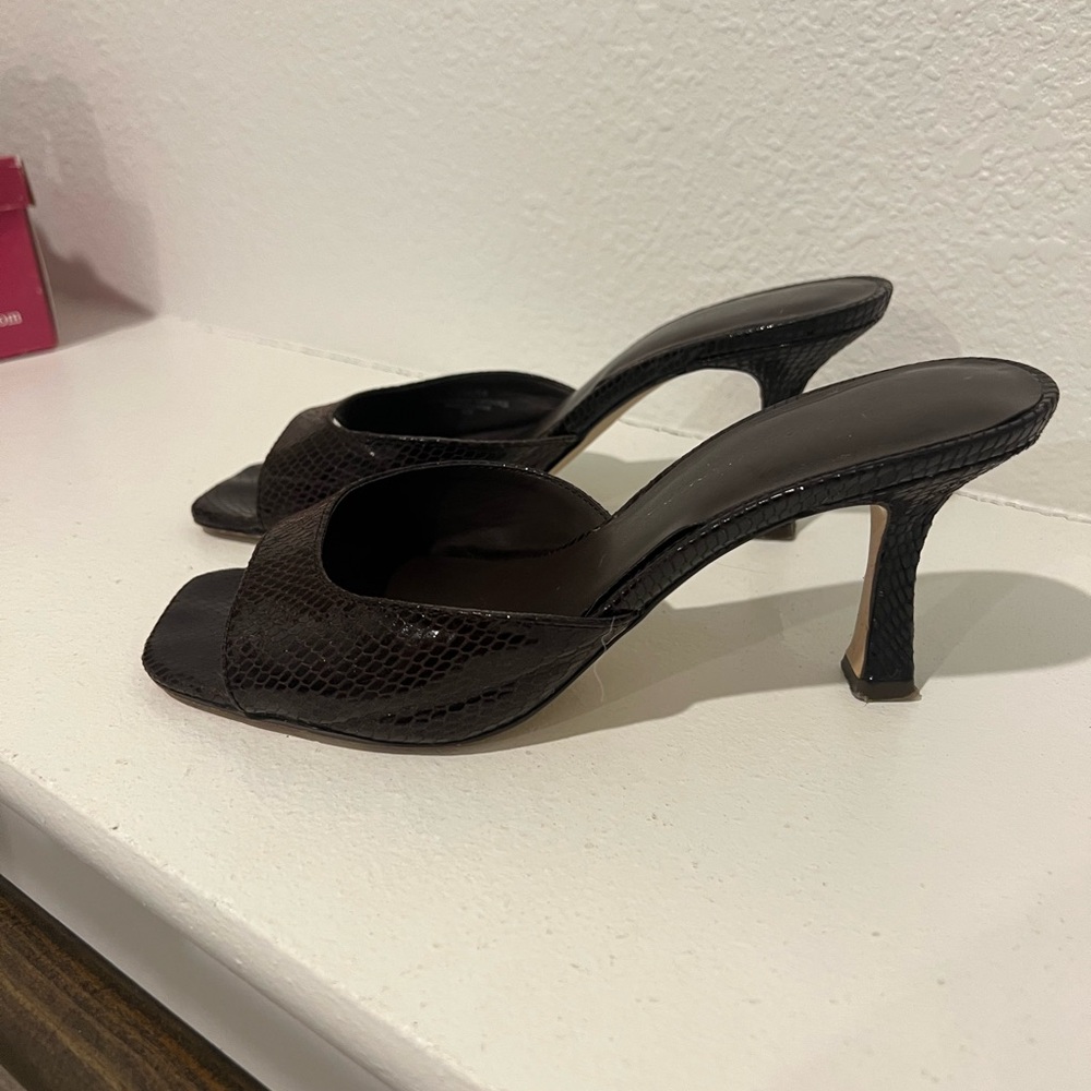 Jessica Simpson Dark Brown Textured Mules - Picture 2 of 3